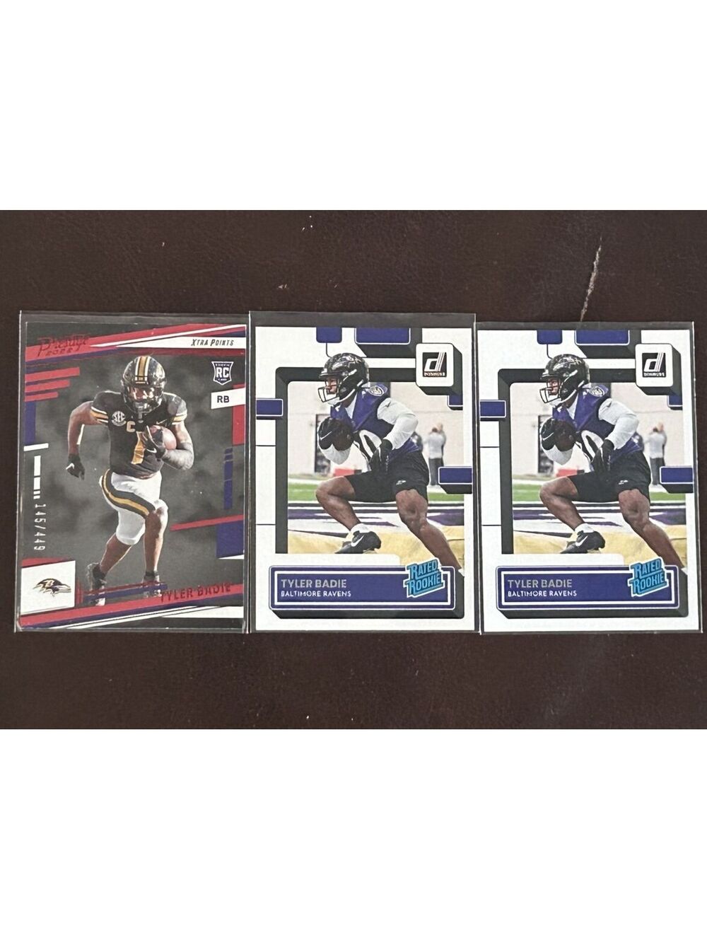 2022 NFL RB TYLER BADIE PANINI PRESTIGE XTRA POINTS RED # /449+RATED ROOKIE RC’S